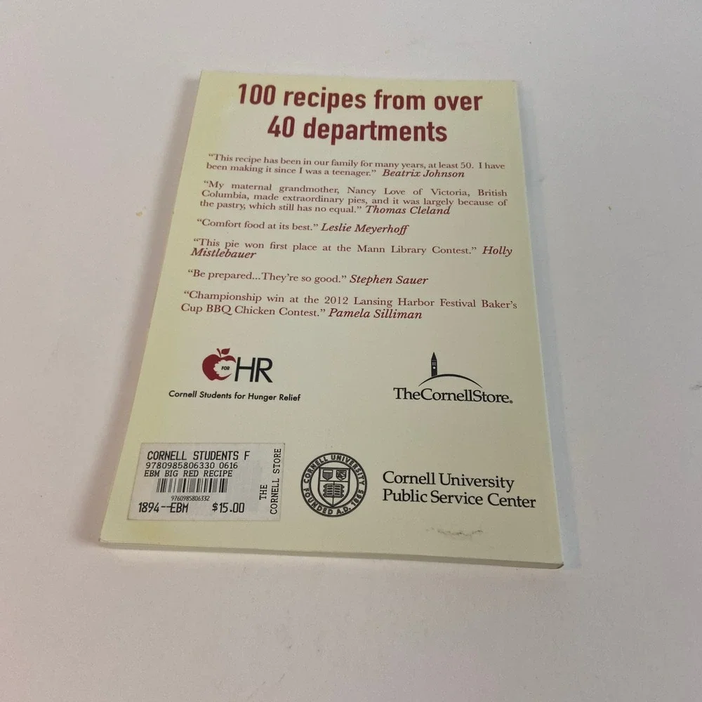 Cornell University Big Red Recipes Cookbook Faculty Staff 100 Recipes Ithaca NY